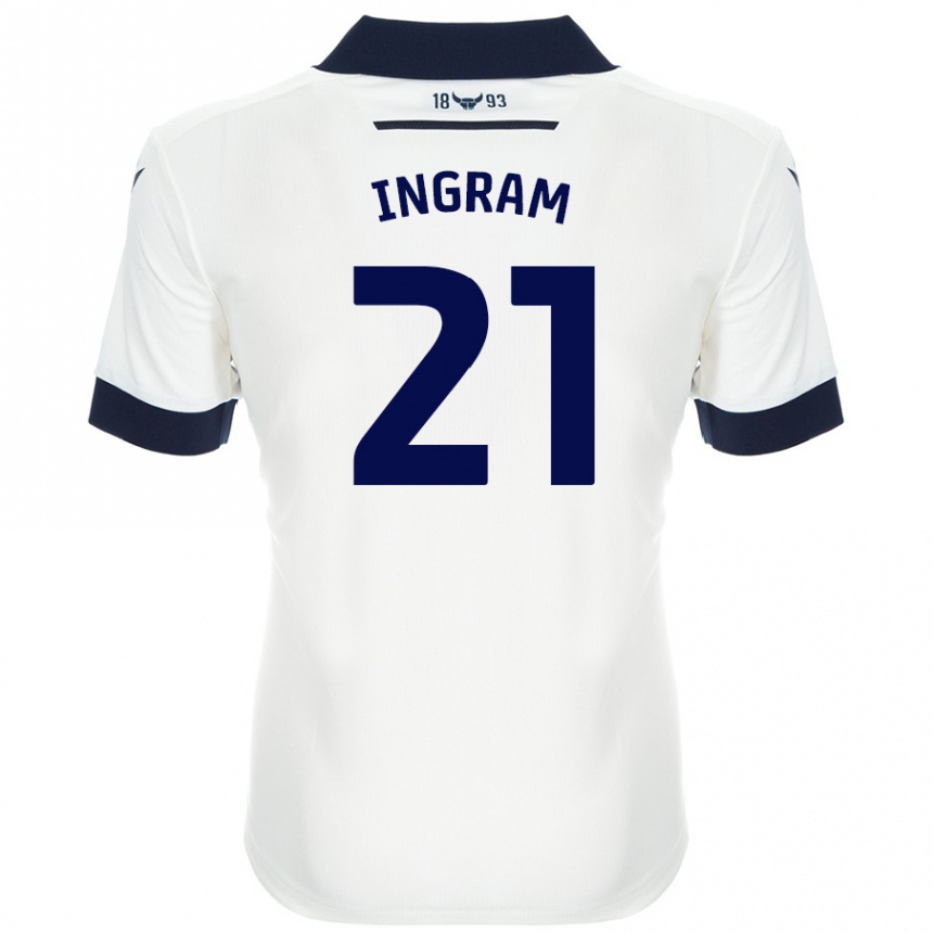 Gyermek Labdarúgás Matt Ingram #21 Fehér Sötétkék Idegenbeli Jersey 2024/25 Mez Póló Ing