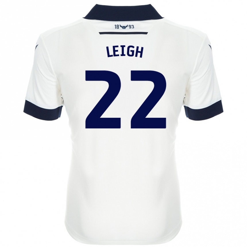 Gyermek Labdarúgás Greg Leigh #22 Fehér Sötétkék Idegenbeli Jersey 2024/25 Mez Póló Ing