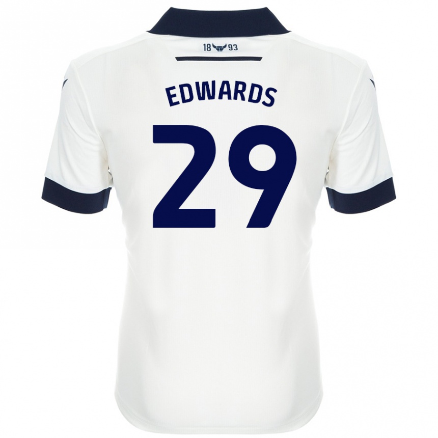 Gyermek Labdarúgás Kyle Edwards #29 Fehér Sötétkék Idegenbeli Jersey 2024/25 Mez Póló Ing