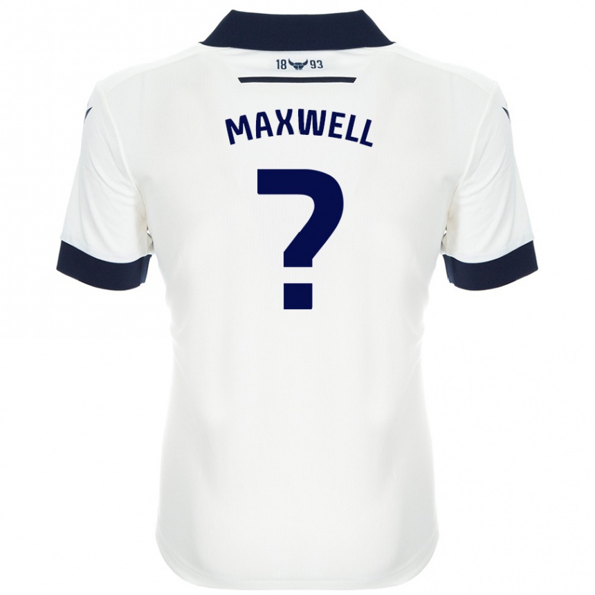 Gyermek Labdarúgás Rashane Maxwell #0 Fehér Sötétkék Idegenbeli Jersey 2024/25 Mez Póló Ing