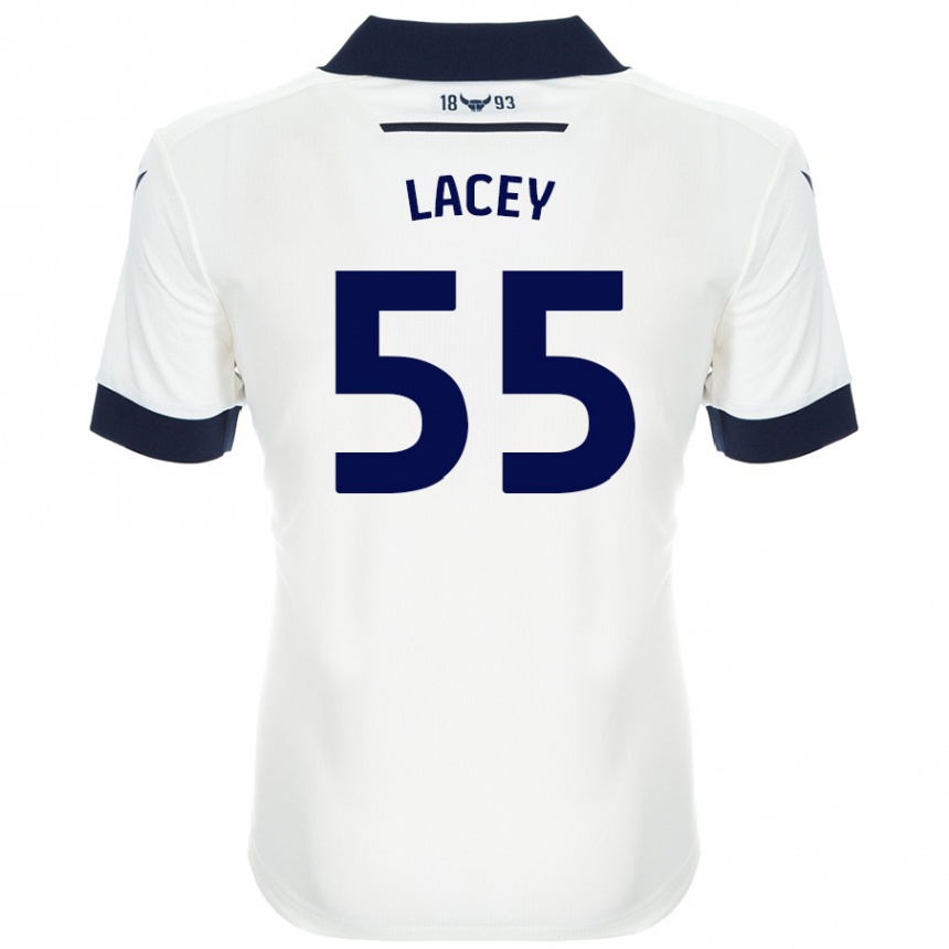 Gyermek Labdarúgás Aaron Lacey #55 Fehér Sötétkék Idegenbeli Jersey 2024/25 Mez Póló Ing