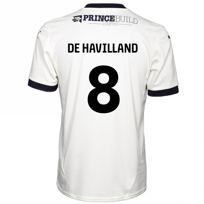 Gyermek Labdarúgás Ryan De Havilland #8 Törtfehér Fekete Idegenbeli Jersey 2024/25 Mez Póló Ing