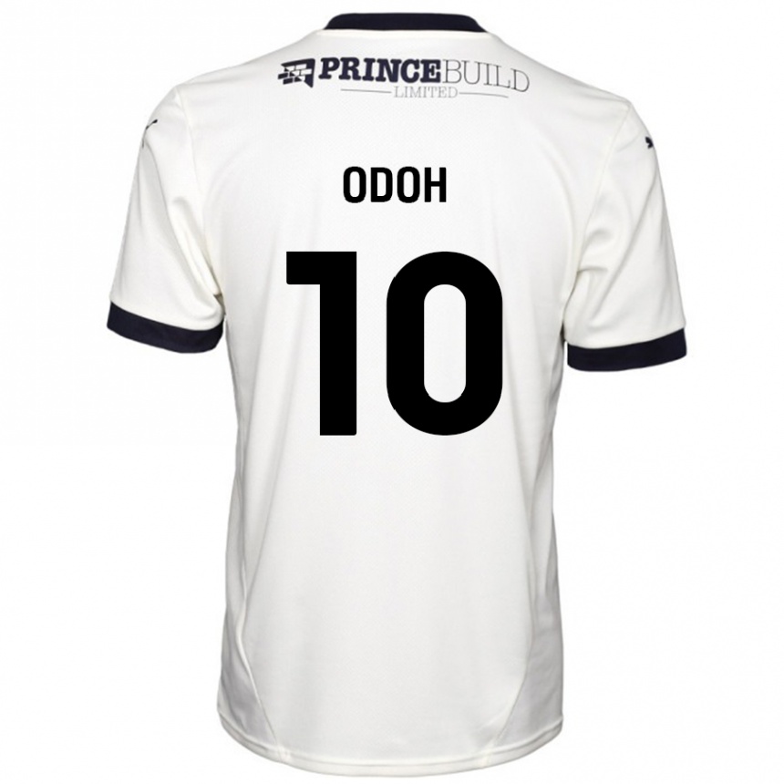 Gyermek Labdarúgás Abraham Odoh #10 Törtfehér Fekete Idegenbeli Jersey 2024/25 Mez Póló Ing