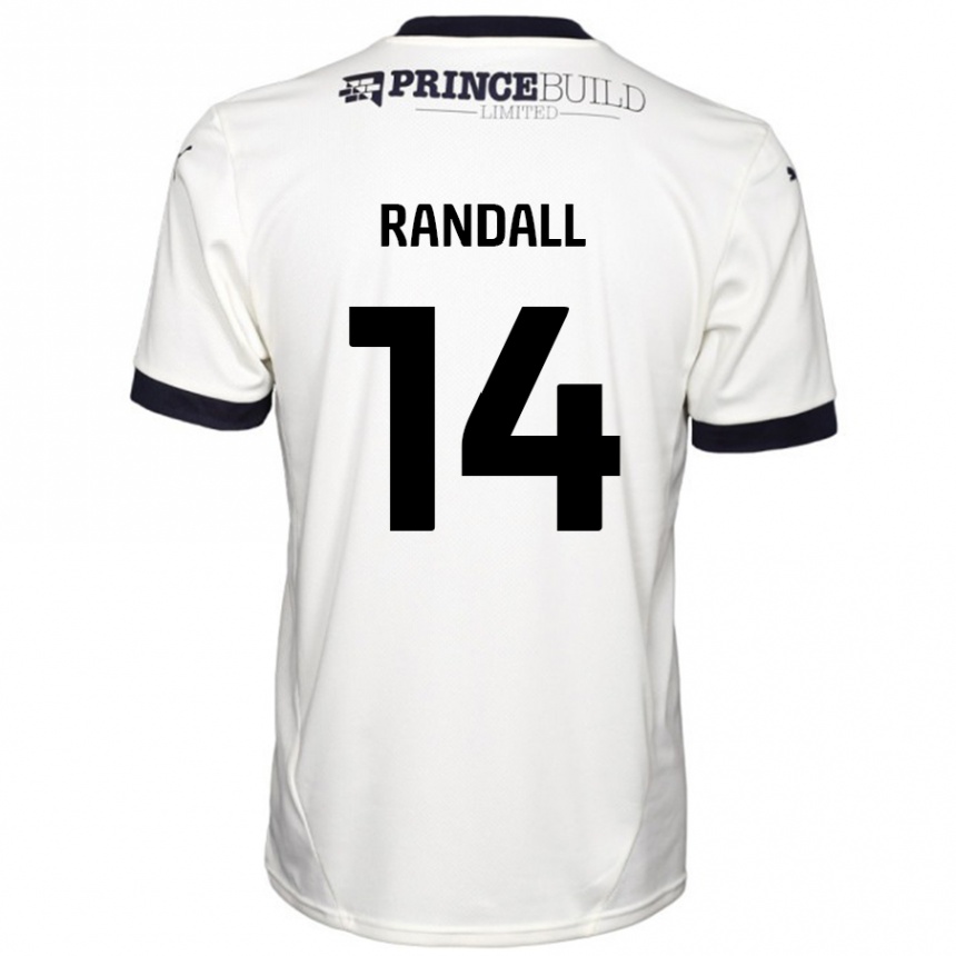 Gyermek Labdarúgás Joel Randall #14 Törtfehér Fekete Idegenbeli Jersey 2024/25 Mez Póló Ing