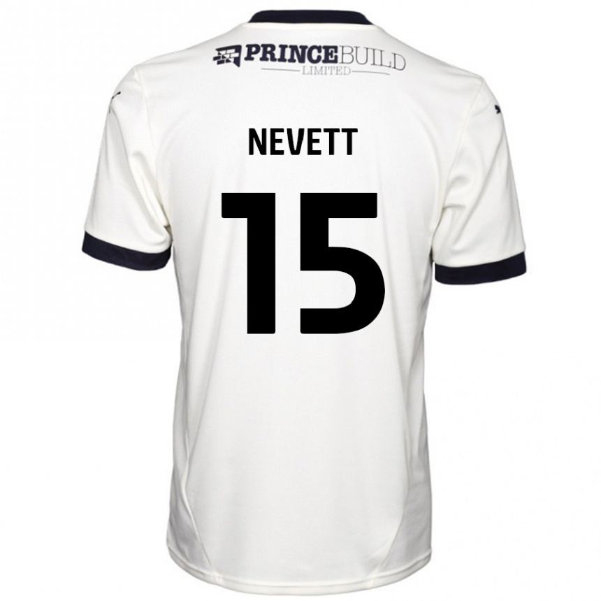 Gyermek Labdarúgás George Nevett #15 Törtfehér Fekete Idegenbeli Jersey 2024/25 Mez Póló Ing