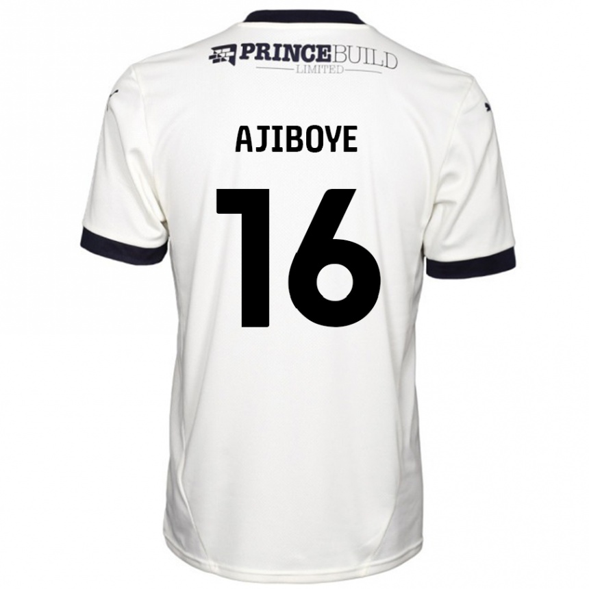 Gyermek Labdarúgás David Ajiboye #16 Törtfehér Fekete Idegenbeli Jersey 2024/25 Mez Póló Ing