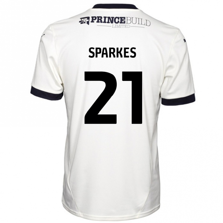 Gyermek Labdarúgás Jack Sparkes #21 Törtfehér Fekete Idegenbeli Jersey 2024/25 Mez Póló Ing