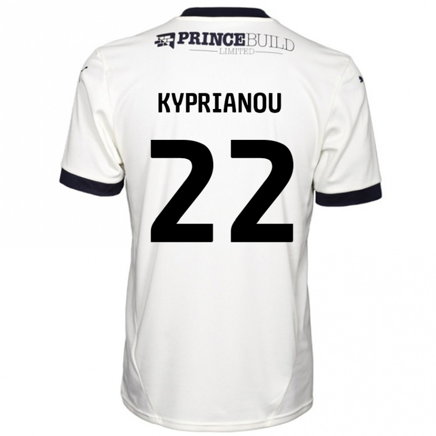 Gyermek Labdarúgás Hector Kyprianou #22 Törtfehér Fekete Idegenbeli Jersey 2024/25 Mez Póló Ing