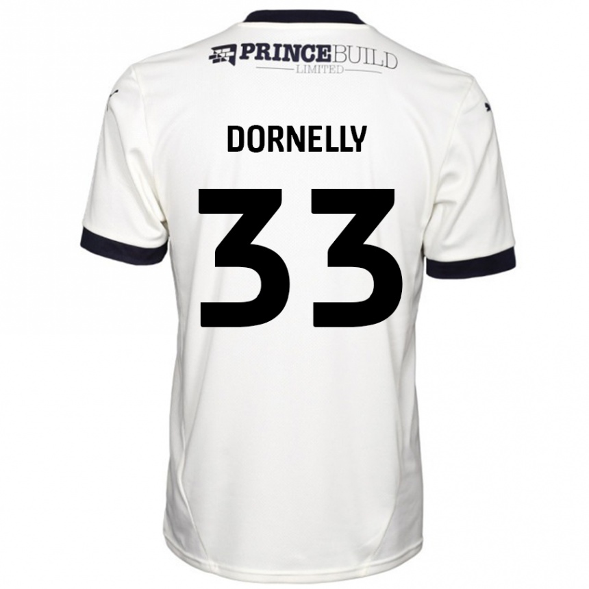 Gyermek Labdarúgás James Dornelly #33 Törtfehér Fekete Idegenbeli Jersey 2024/25 Mez Póló Ing