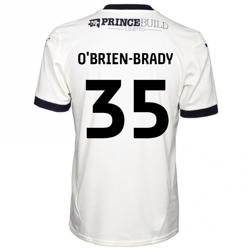 Gyermek Labdarúgás Donay O'brien-Brady #35 Törtfehér Fekete Idegenbeli Jersey 2024/25 Mez Póló Ing