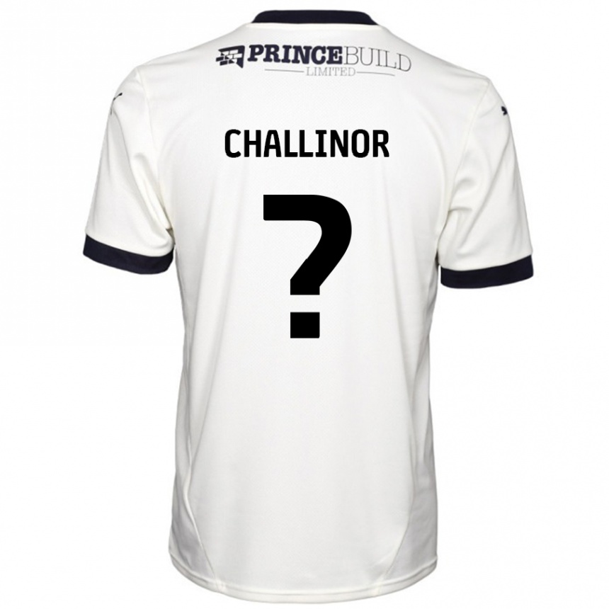 Gyermek Labdarúgás Ben Challinor #0 Törtfehér Fekete Idegenbeli Jersey 2024/25 Mez Póló Ing