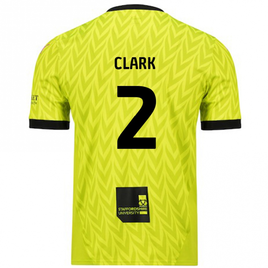 Gyermek Labdarúgás Mitch Clark #2 Fluoreszkáló Zöld Idegenbeli Jersey 2024/25 Mez Póló Ing