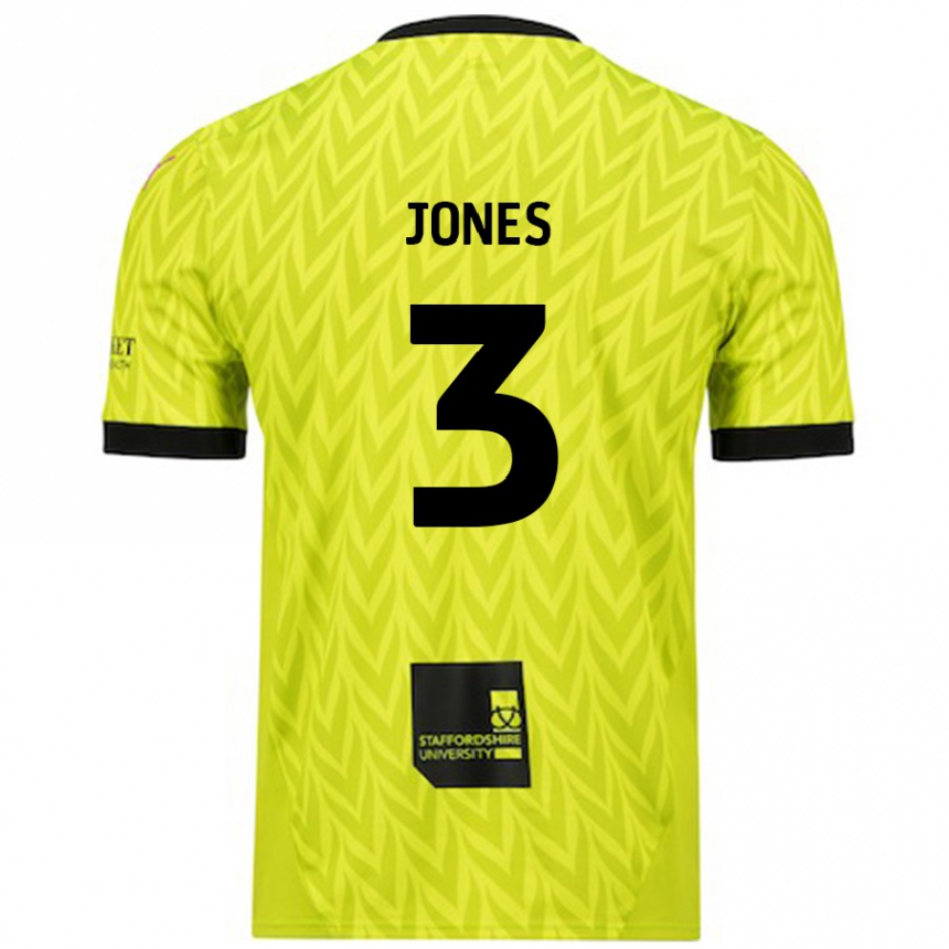 Gyermek Labdarúgás Dan Jones #3 Fluoreszkáló Zöld Idegenbeli Jersey 2024/25 Mez Póló Ing