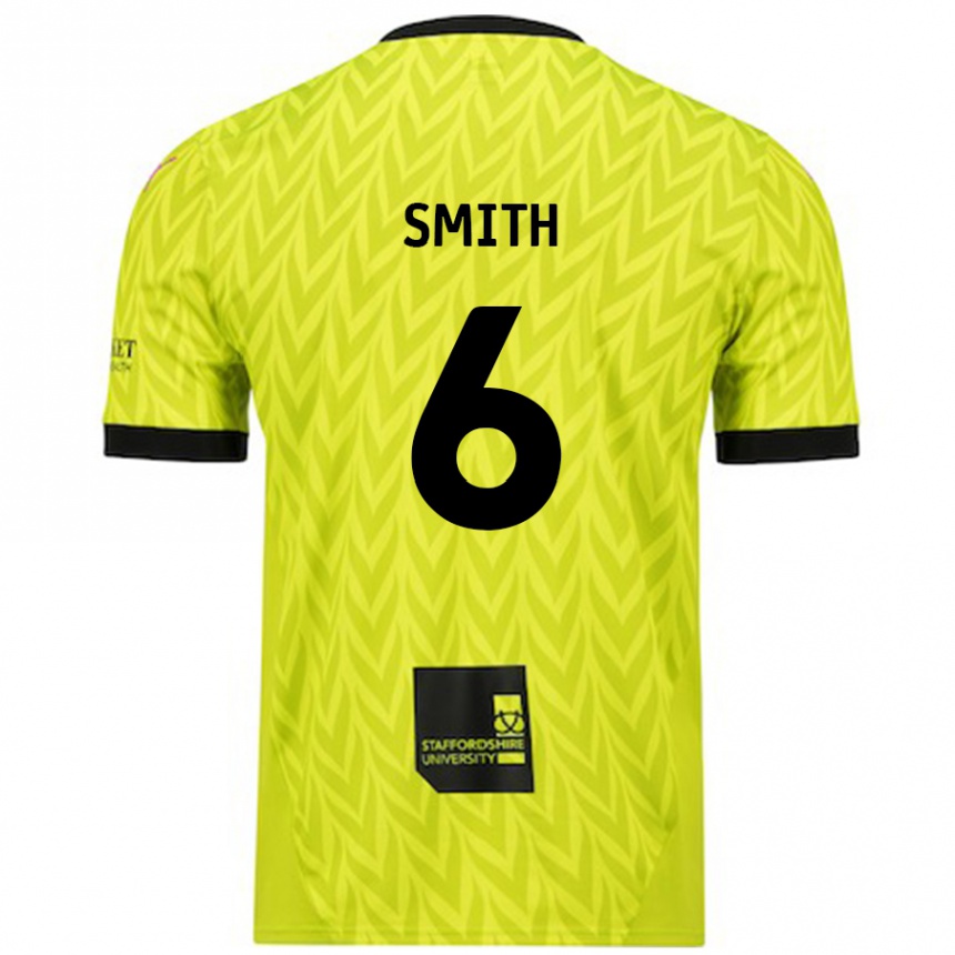 Gyermek Labdarúgás Nathan Smith #6 Fluoreszkáló Zöld Idegenbeli Jersey 2024/25 Mez Póló Ing