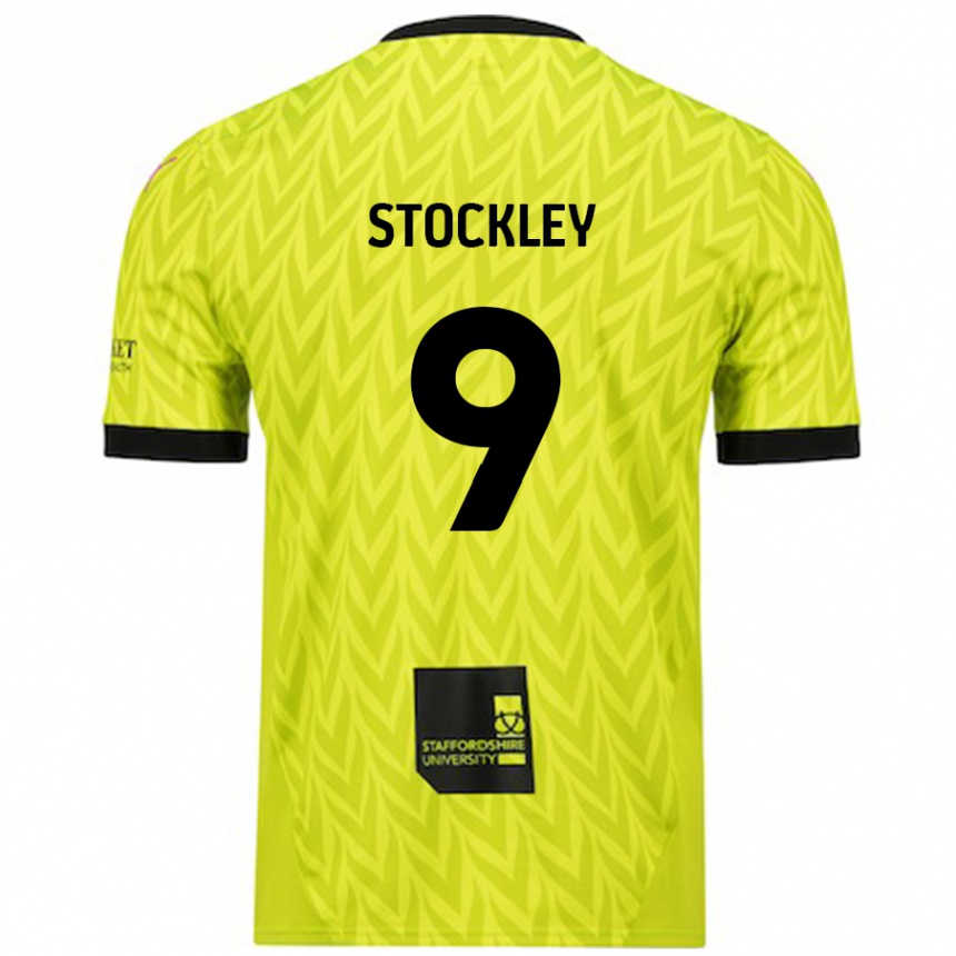 Gyermek Labdarúgás Jayden Stockley #9 Fluoreszkáló Zöld Idegenbeli Jersey 2024/25 Mez Póló Ing