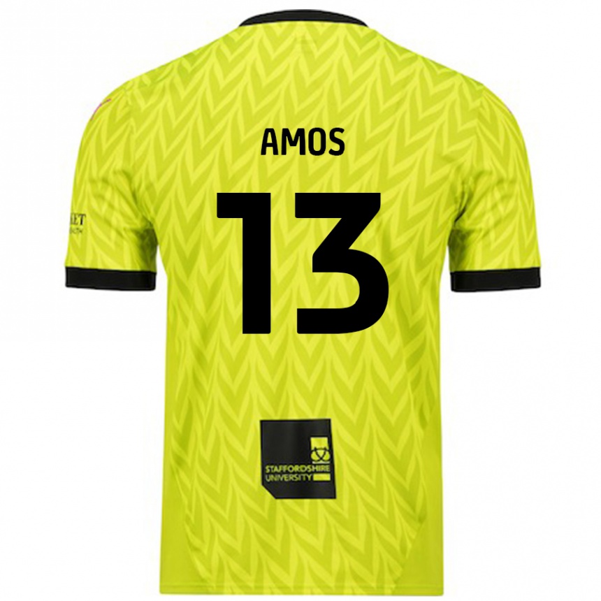 Gyermek Labdarúgás Ben Amos #13 Fluoreszkáló Zöld Idegenbeli Jersey 2024/25 Mez Póló Ing