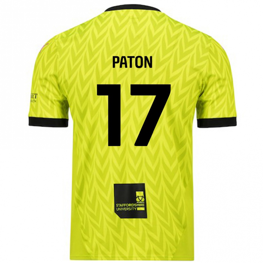 Gyermek Labdarúgás Ruari Paton #17 Fluoreszkáló Zöld Idegenbeli Jersey 2024/25 Mez Póló Ing