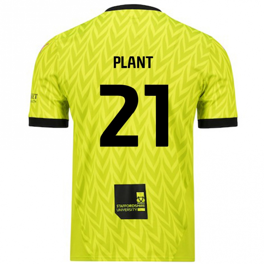 Gyermek Labdarúgás James Plant #21 Fluoreszkáló Zöld Idegenbeli Jersey 2024/25 Mez Póló Ing