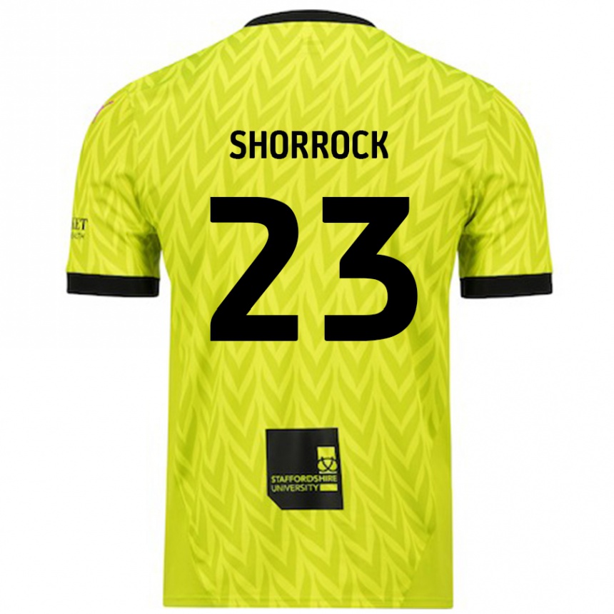 Gyermek Labdarúgás Jack Shorrock #23 Fluoreszkáló Zöld Idegenbeli Jersey 2024/25 Mez Póló Ing