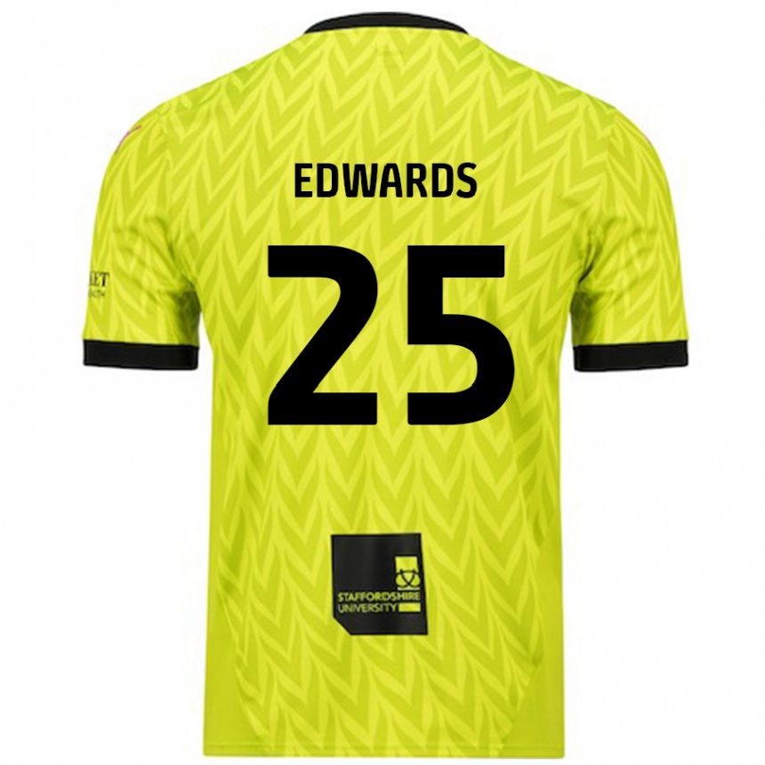 Gyermek Labdarúgás Diamond Edwards #25 Fluoreszkáló Zöld Idegenbeli Jersey 2024/25 Mez Póló Ing