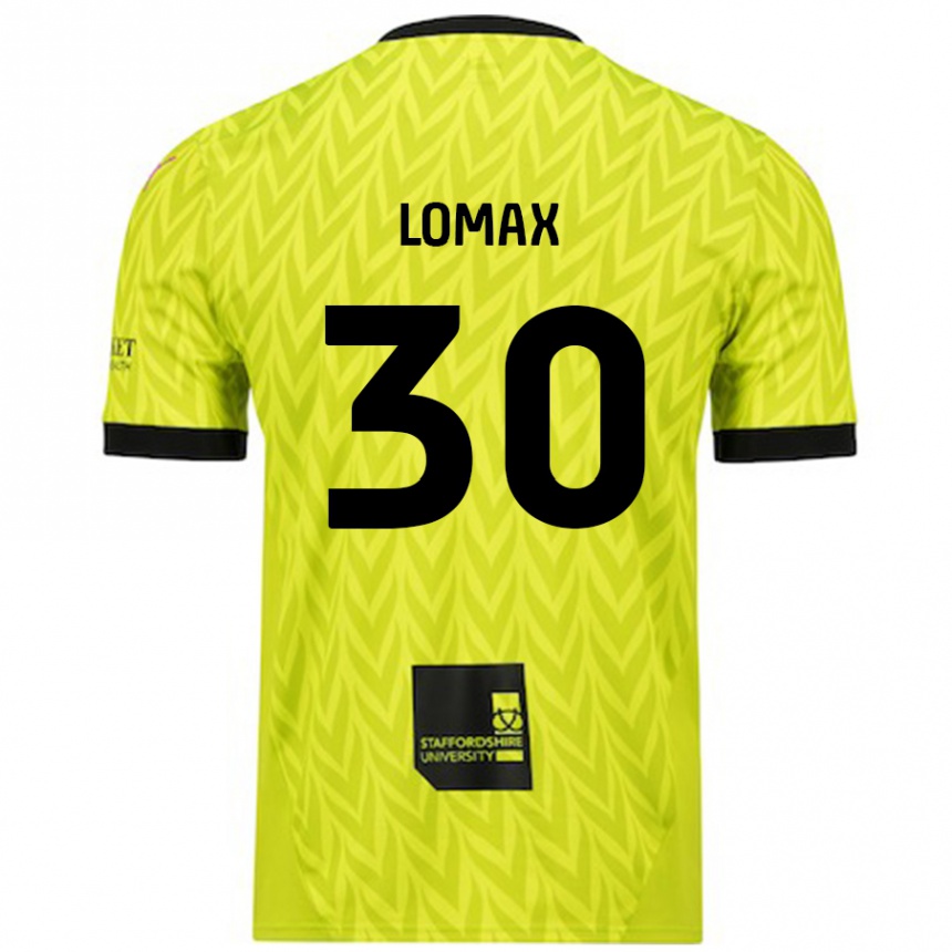 Gyermek Labdarúgás Ben Lomax #30 Fluoreszkáló Zöld Idegenbeli Jersey 2024/25 Mez Póló Ing