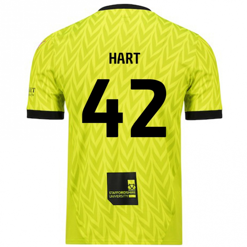 Gyermek Labdarúgás Sam Hart #42 Fluoreszkáló Zöld Idegenbeli Jersey 2024/25 Mez Póló Ing