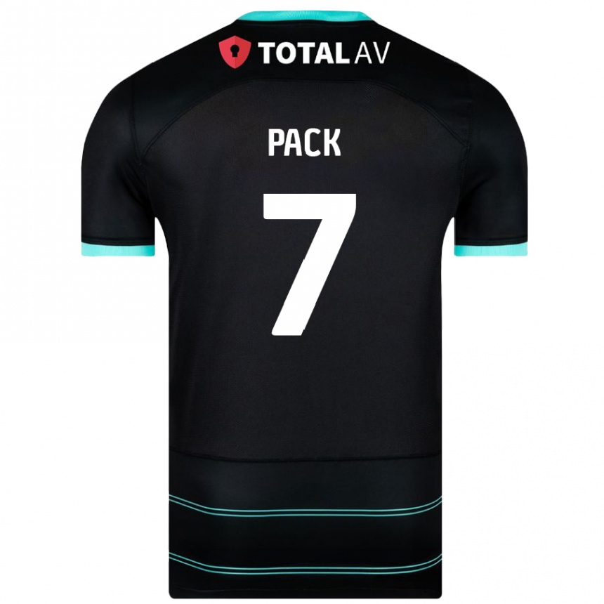 Gyermek Labdarúgás Marlon Pack #7 Fekete Idegenbeli Jersey 2024/25 Mez Póló Ing