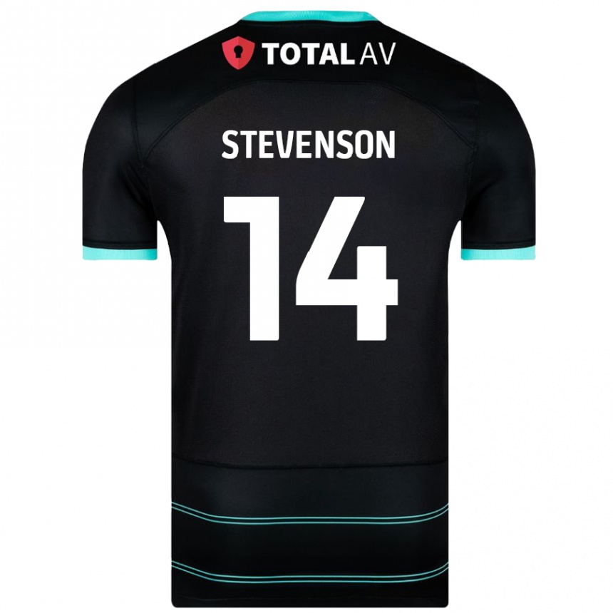 Gyermek Labdarúgás Ben Stevenson #14 Fekete Idegenbeli Jersey 2024/25 Mez Póló Ing