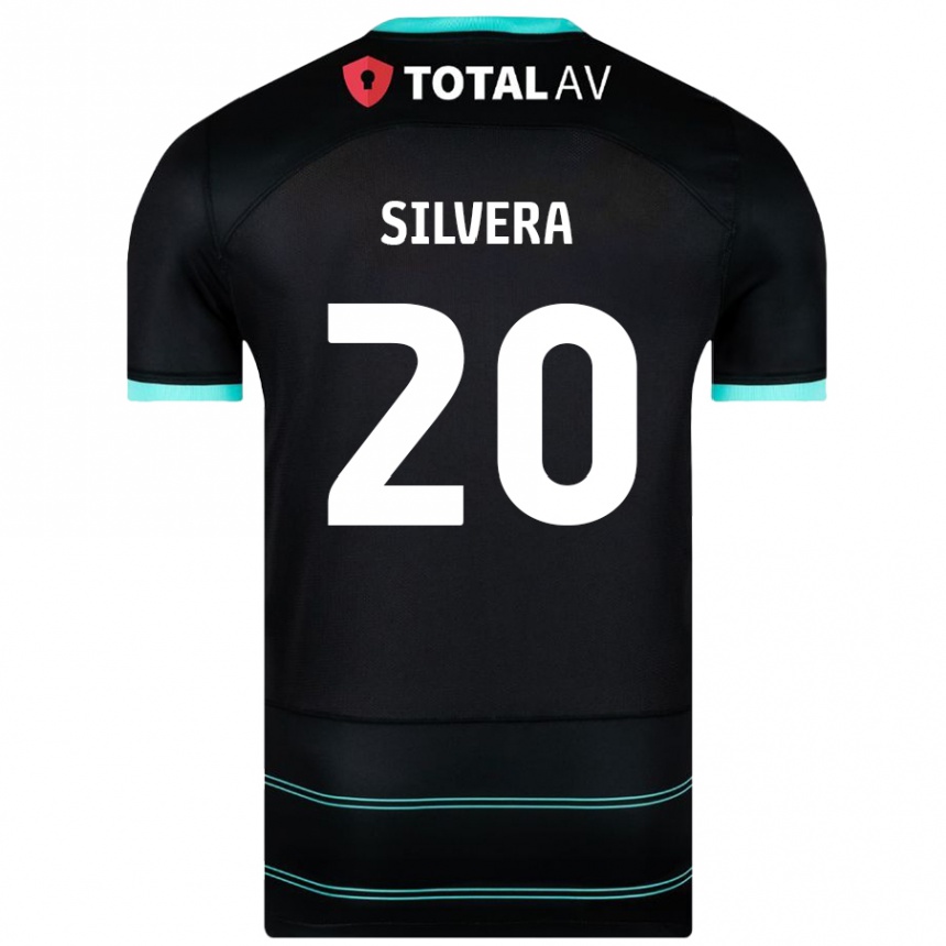 Gyermek Labdarúgás Sam Silvera #20 Fekete Idegenbeli Jersey 2024/25 Mez Póló Ing