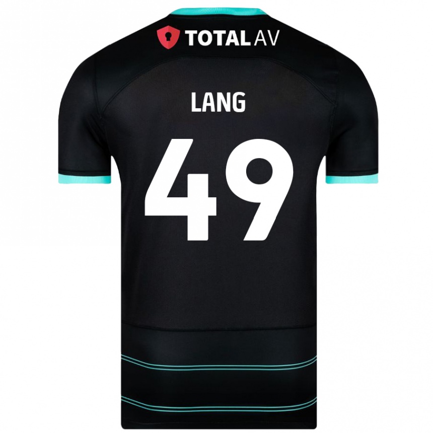 Gyermek Labdarúgás Callum Lang #49 Fekete Idegenbeli Jersey 2024/25 Mez Póló Ing