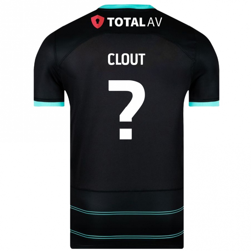 Gyermek Labdarúgás Harry Clout #0 Fekete Idegenbeli Jersey 2024/25 Mez Póló Ing