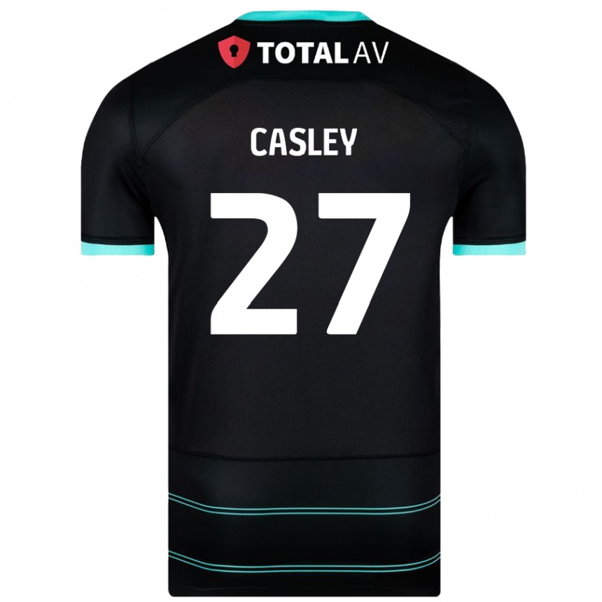 Gyermek Labdarúgás Riva Casley #27 Fekete Idegenbeli Jersey 2024/25 Mez Póló Ing