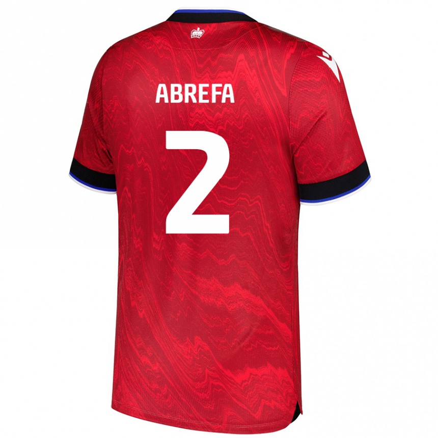 Gyermek Labdarúgás Kelvin Abrefa #2 Piros Fekete Idegenbeli Jersey 2024/25 Mez Póló Ing