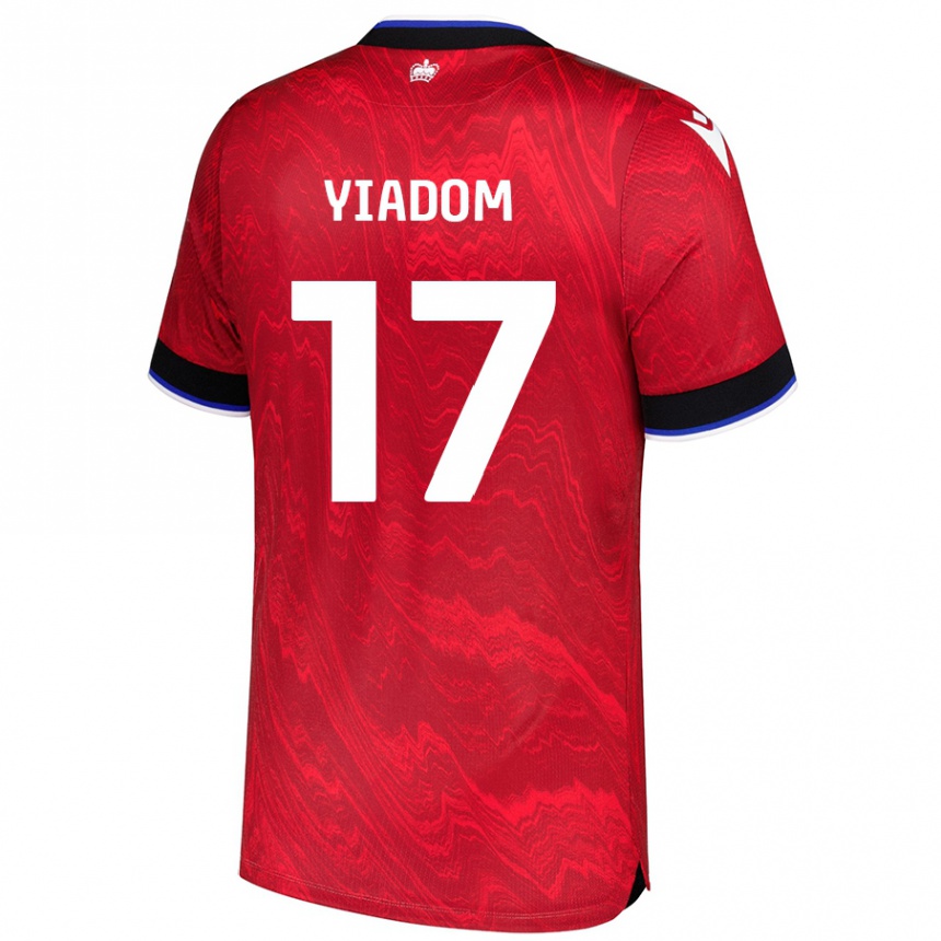 Gyermek Labdarúgás Andy Yiadom #17 Piros Fekete Idegenbeli Jersey 2024/25 Mez Póló Ing