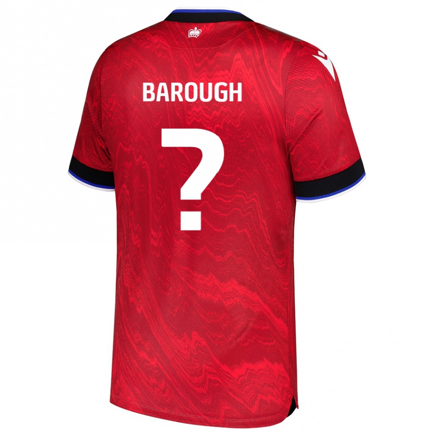 Gyermek Labdarúgás Joe Barough #0 Piros Fekete Idegenbeli Jersey 2024/25 Mez Póló Ing