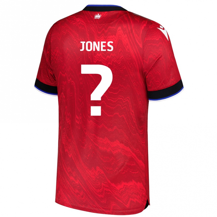 Gyermek Labdarúgás Jerae Jones #0 Piros Fekete Idegenbeli Jersey 2024/25 Mez Póló Ing