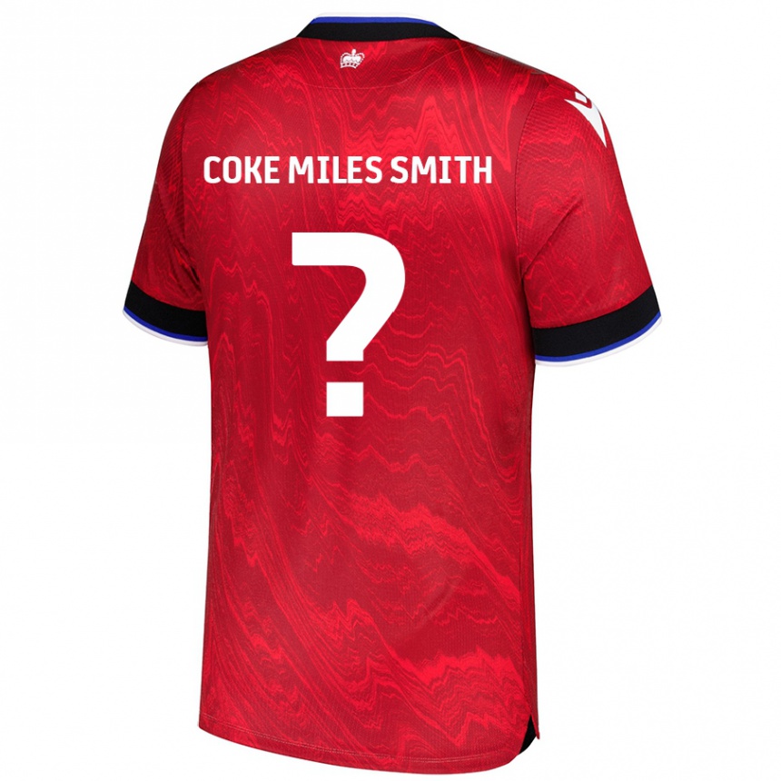 Gyermek Labdarúgás Kiyan Coke Miles Smith #0 Piros Fekete Idegenbeli Jersey 2024/25 Mez Póló Ing