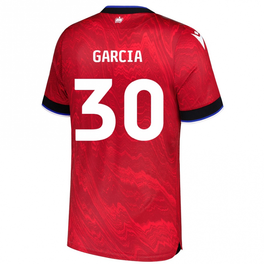 Gyermek Labdarúgás Andre Garcia #30 Piros Fekete Idegenbeli Jersey 2024/25 Mez Póló Ing