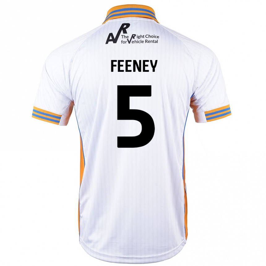 Gyermek Labdarúgás Morgan Feeney #5 Fehér Idegenbeli Jersey 2024/25 Mez Póló Ing