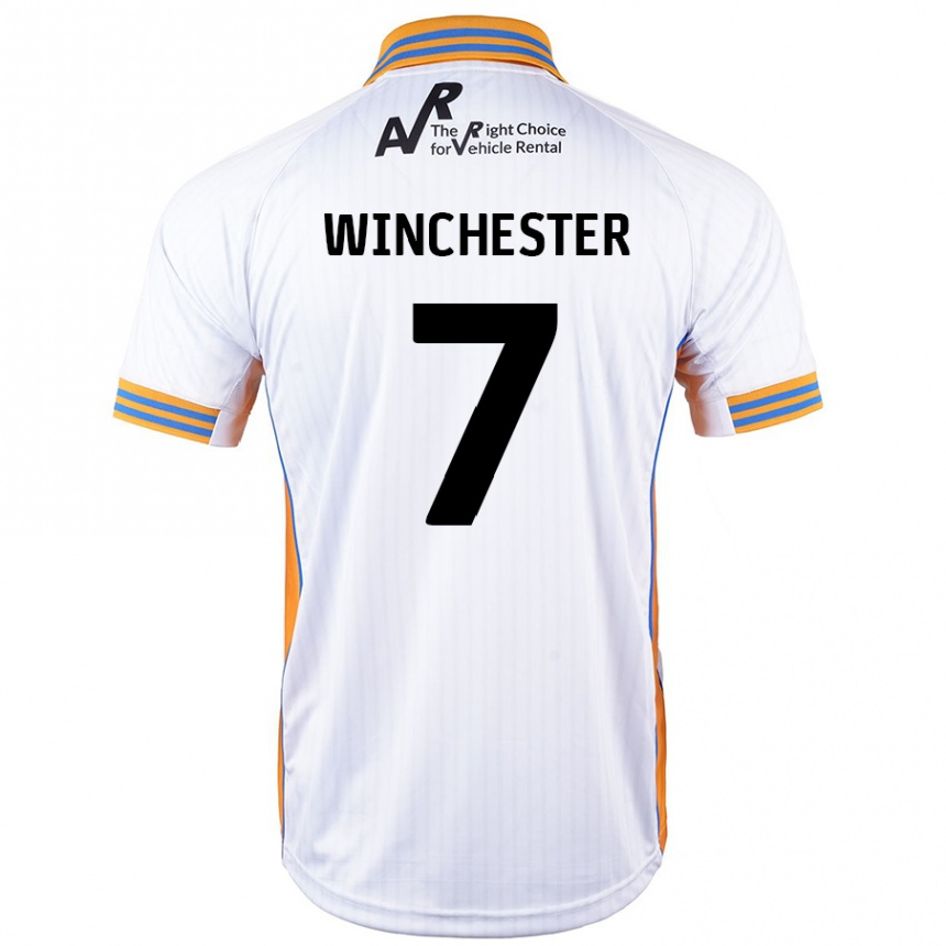 Gyermek Labdarúgás Carl Winchester #7 Fehér Idegenbeli Jersey 2024/25 Mez Póló Ing