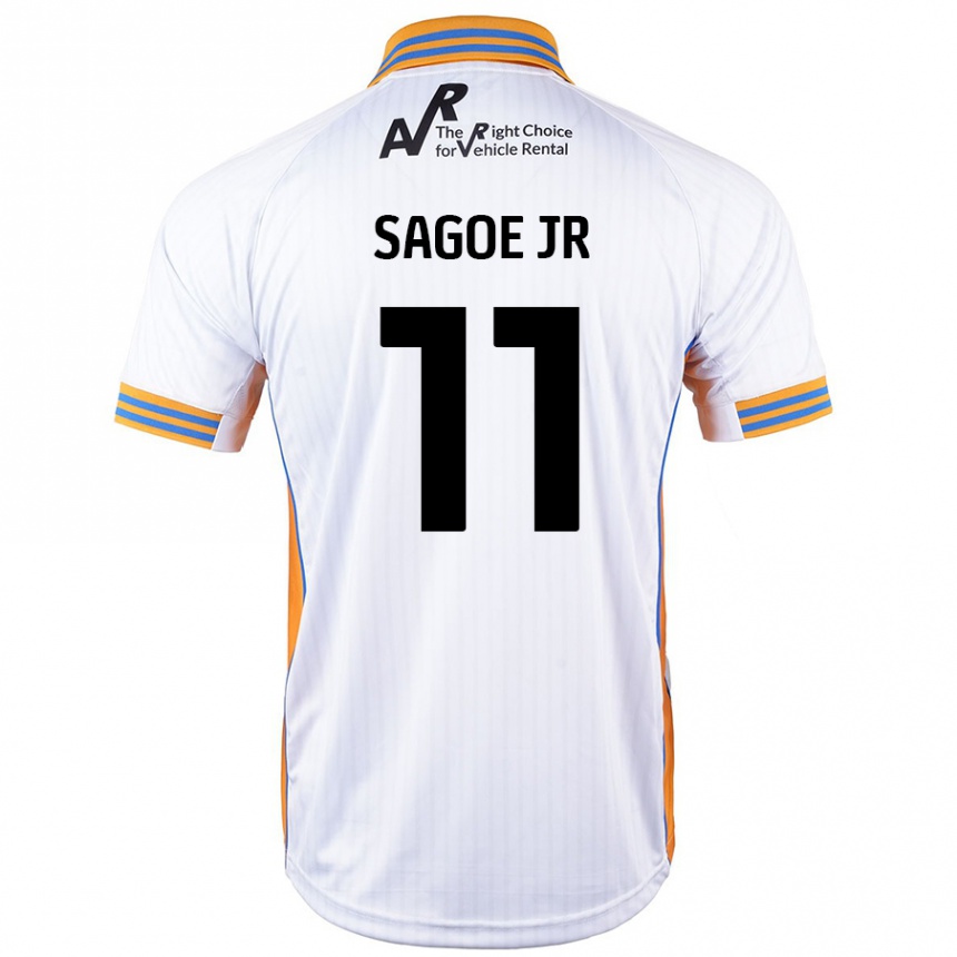 Gyermek Labdarúgás Charles Sagoe Jr #11 Fehér Idegenbeli Jersey 2024/25 Mez Póló Ing