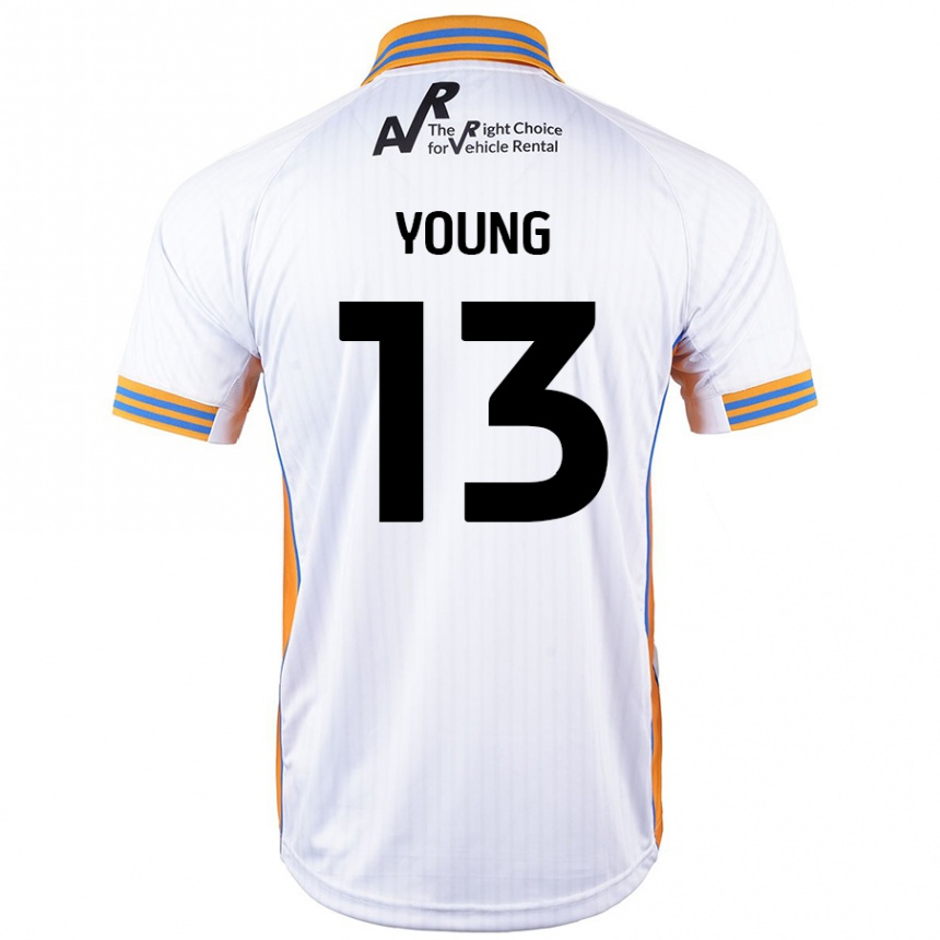 Gyermek Labdarúgás Joe Young #13 Fehér Idegenbeli Jersey 2024/25 Mez Póló Ing