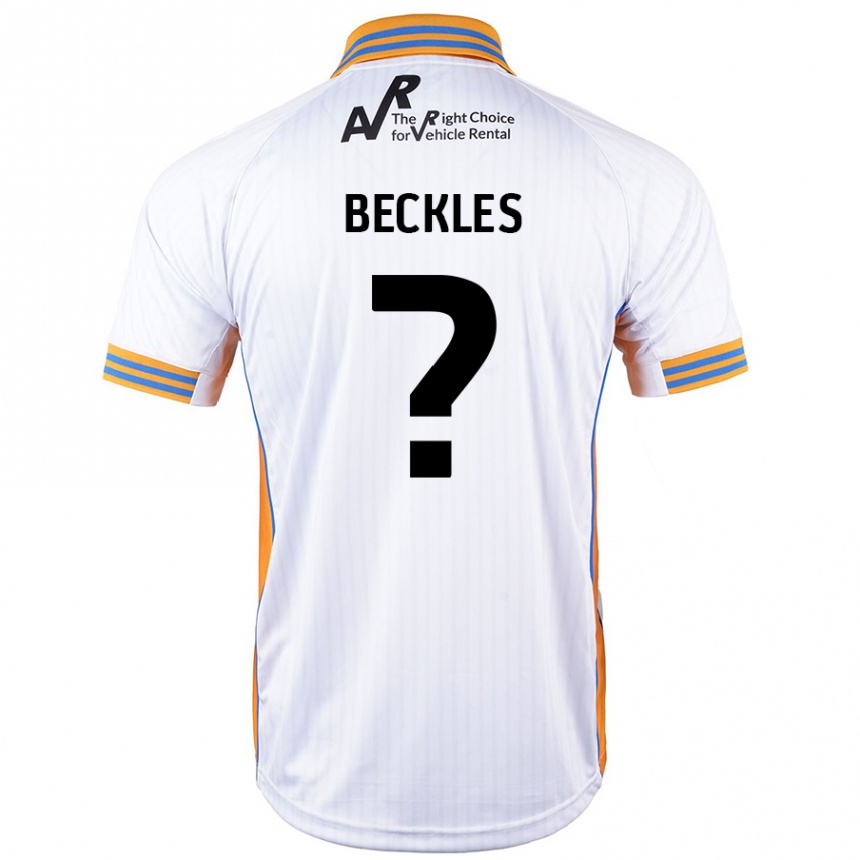 Gyermek Labdarúgás Frankie Beckles #0 Fehér Idegenbeli Jersey 2024/25 Mez Póló Ing