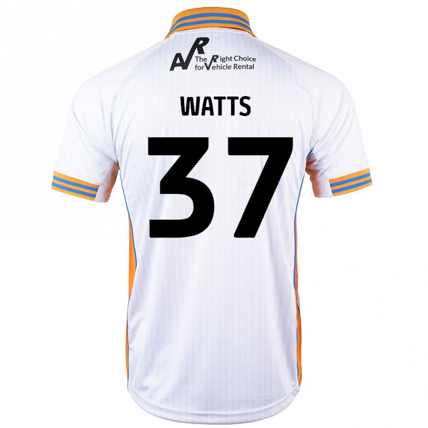 Gyermek Labdarúgás Harvey Watts #37 Fehér Idegenbeli Jersey 2024/25 Mez Póló Ing