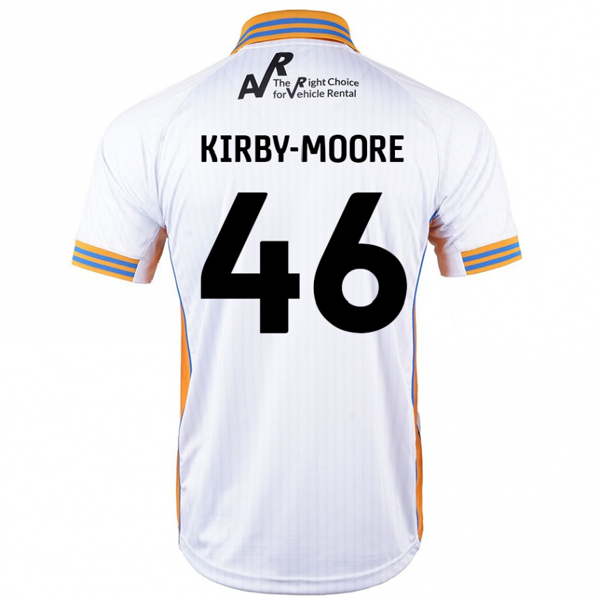 Gyermek Labdarúgás Harvey Kirby-Moore #46 Fehér Idegenbeli Jersey 2024/25 Mez Póló Ing