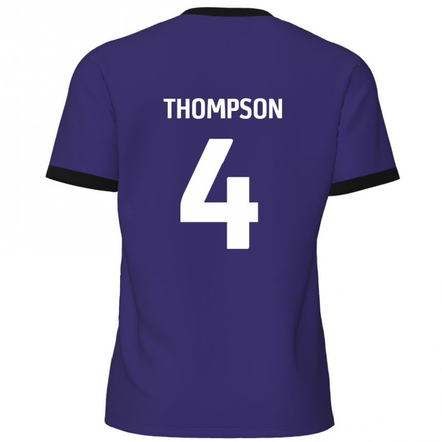 Gyermek Labdarúgás Nathan Thompson #4 Lila Idegenbeli Jersey 2024/25 Mez Póló Ing