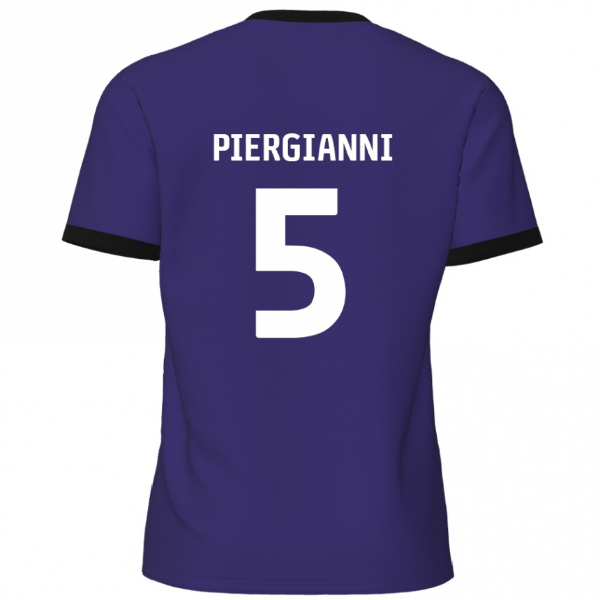 Gyermek Labdarúgás Carl Piergianni #5 Lila Idegenbeli Jersey 2024/25 Mez Póló Ing