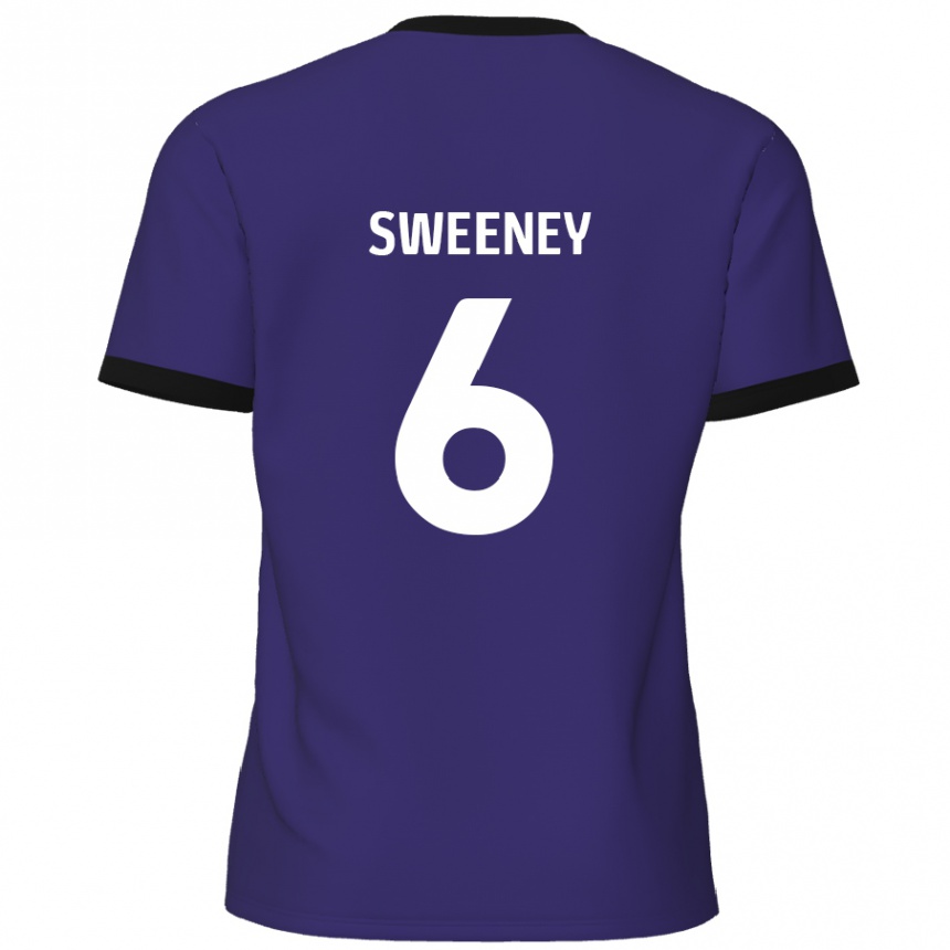 Gyermek Labdarúgás Dan Sweeney #6 Lila Idegenbeli Jersey 2024/25 Mez Póló Ing