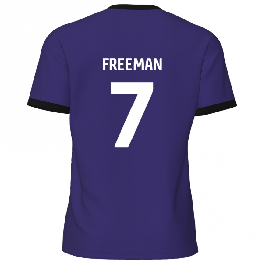 Gyermek Labdarúgás Nick Freeman #7 Lila Idegenbeli Jersey 2024/25 Mez Póló Ing