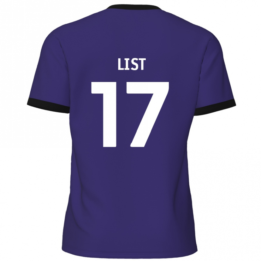 Gyermek Labdarúgás Elliott List #17 Lila Idegenbeli Jersey 2024/25 Mez Póló Ing